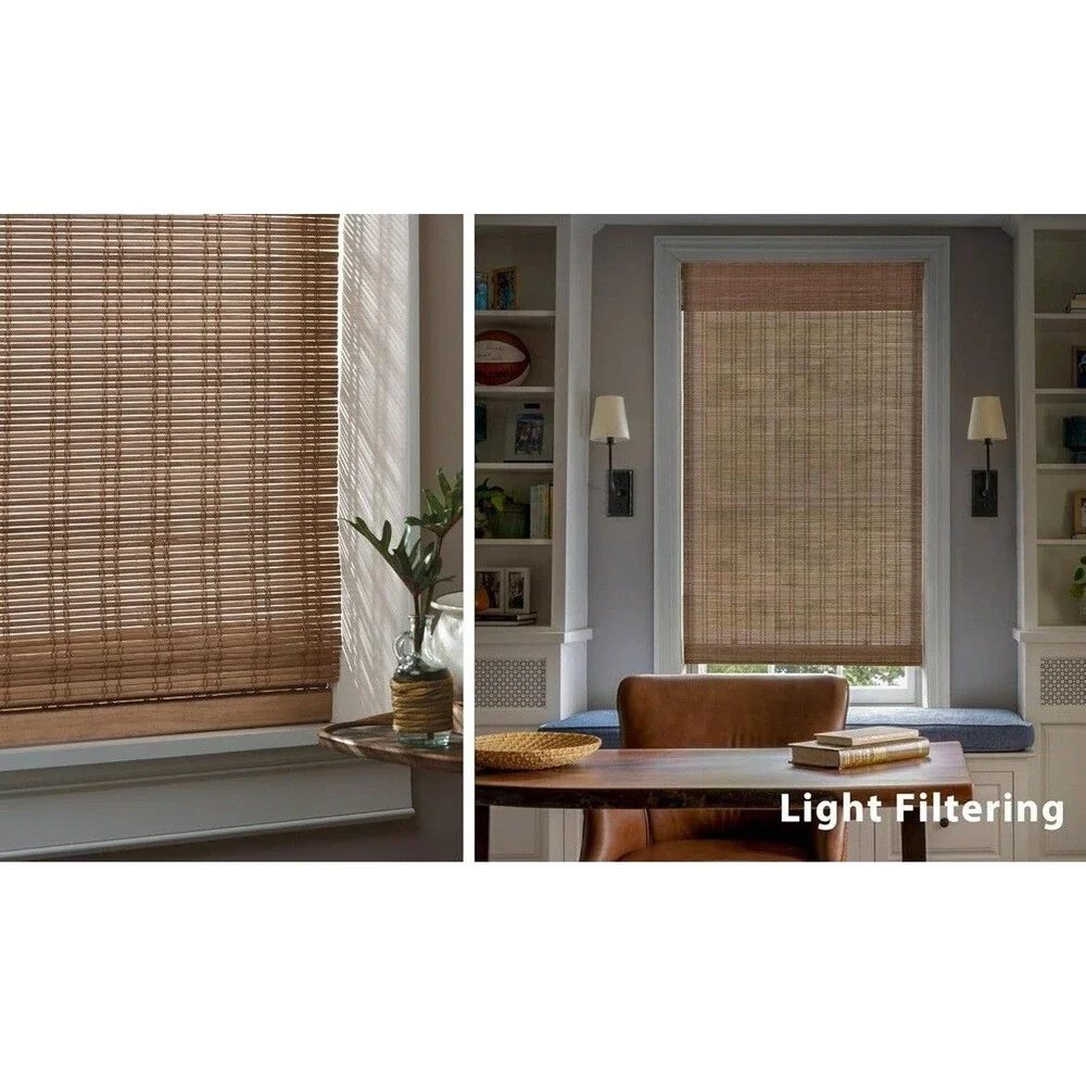 LazBlinds No Tools No Drill Cordless Bamboo Shades Light Filtering 26